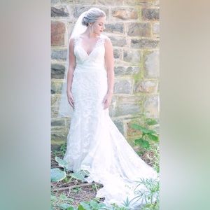 Martina Liana Dress 657 Ivory V Neck Wedding Gown